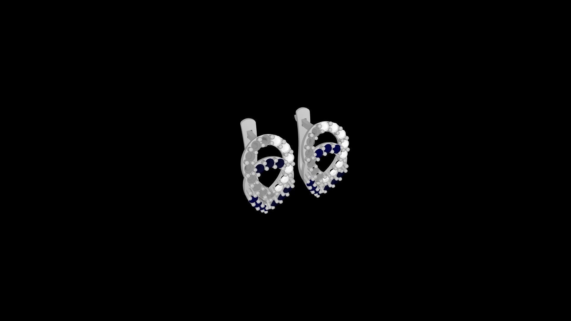 Delicate Fine Diamond Hoop Earrings 3d Model Print STL 3D 3D print model_11