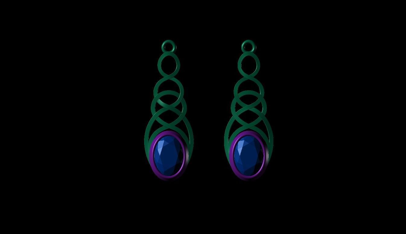 Delicate Fine Diamond Hoop Earrings 3d Model Print STL 3D 3D print model_16