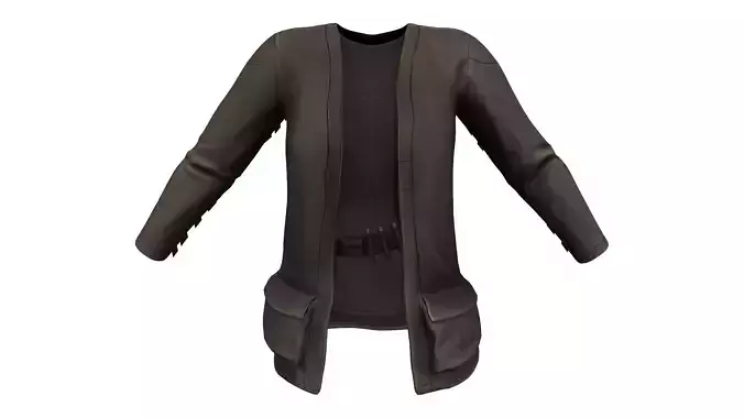 Bulled Decorated Long Sleeves Hunter Jacket With T-Shirt Combo