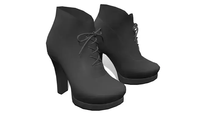 Lace-Up High Heel Ankle Boots