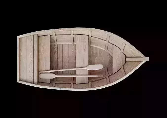 wooden boat 3D model