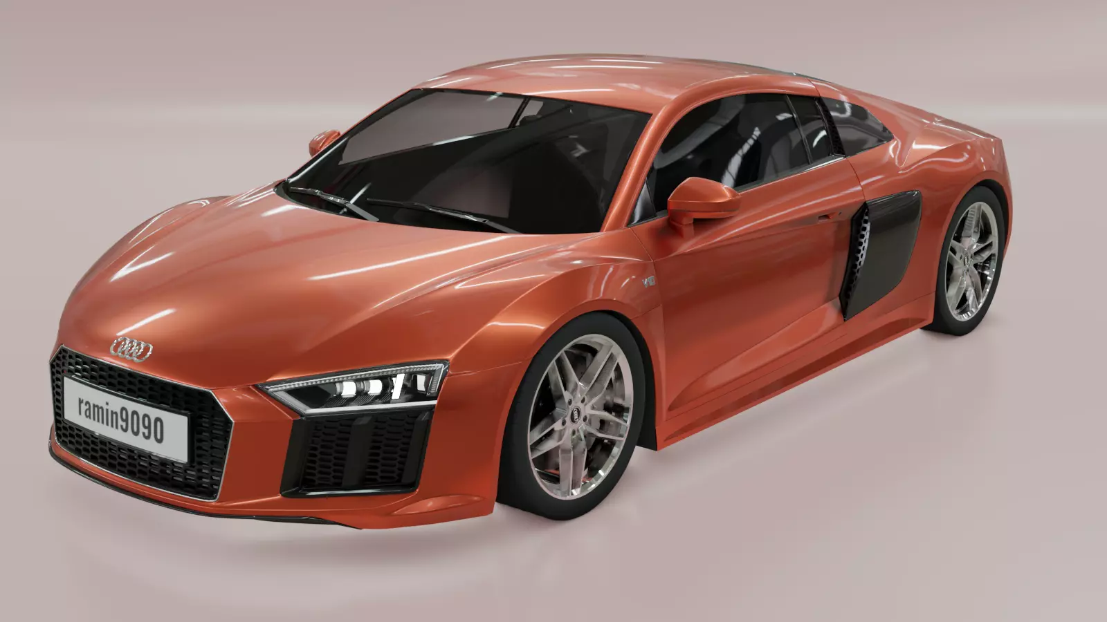 Audi R8 V10 super 3d model with rigged 3D model