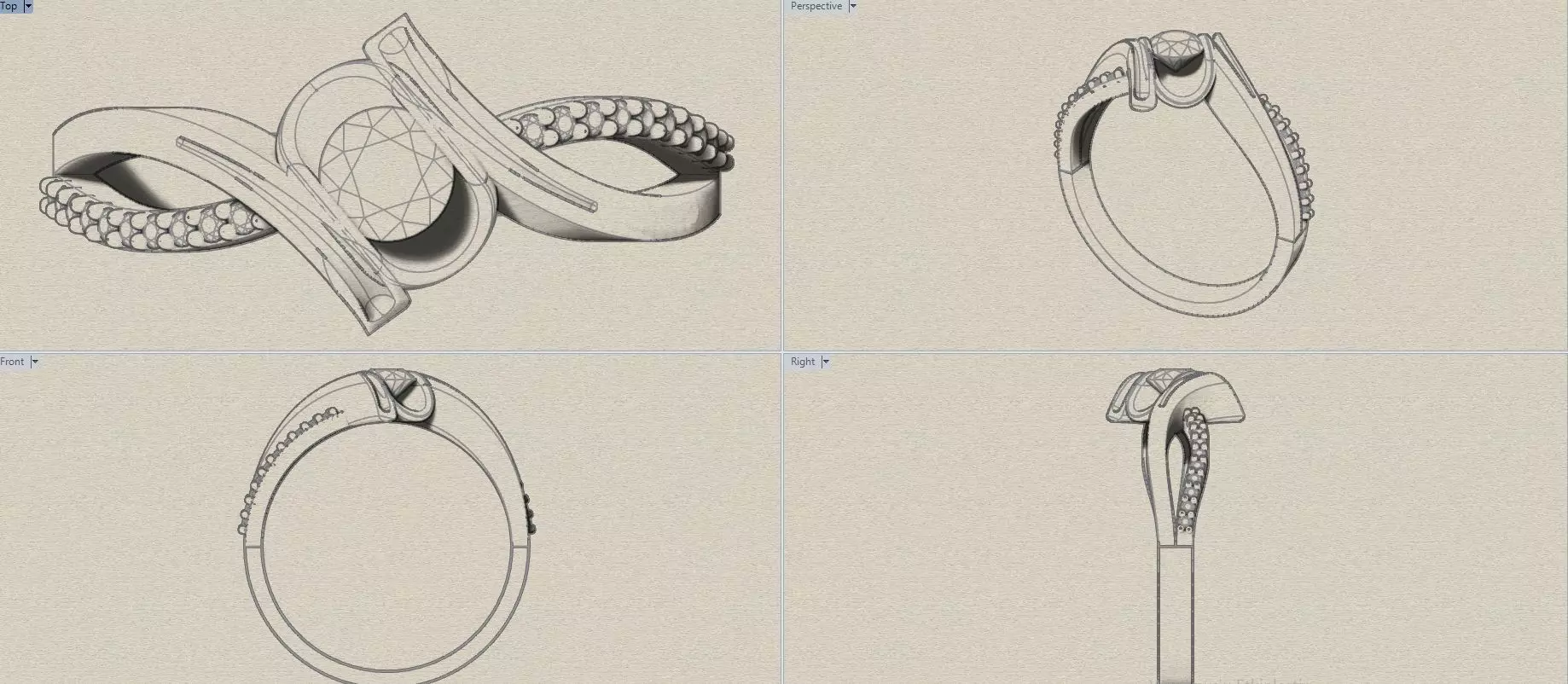  wedding ring 3D print model_0