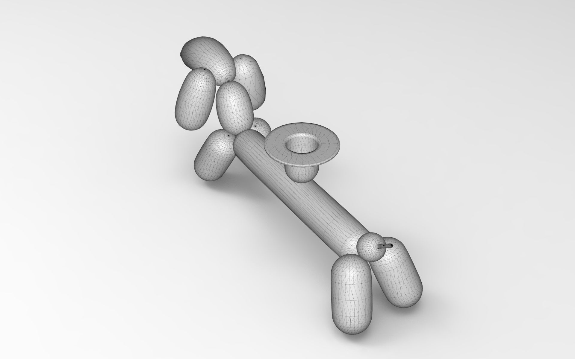 Can Dog Low-poly 3D model_6