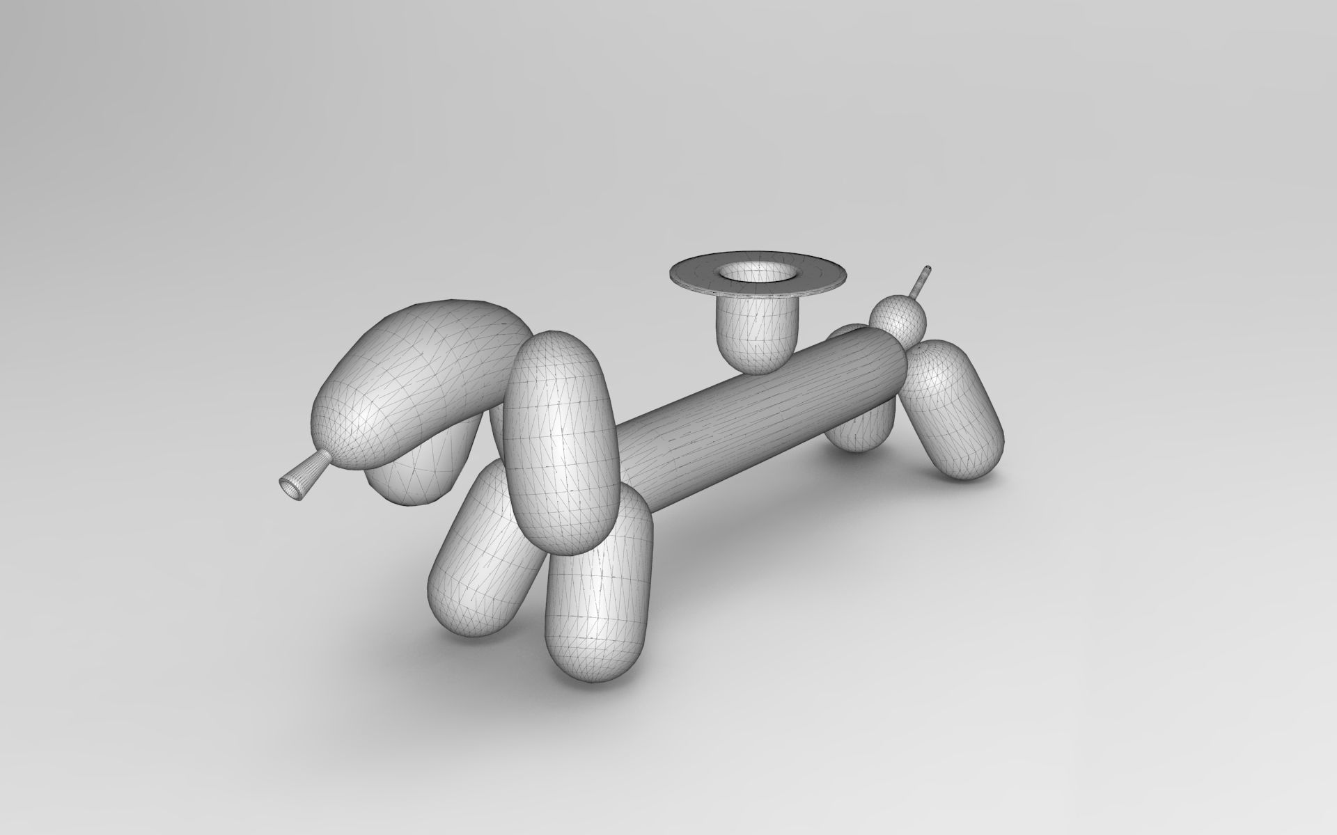 Can Dog Low-poly 3D model_5