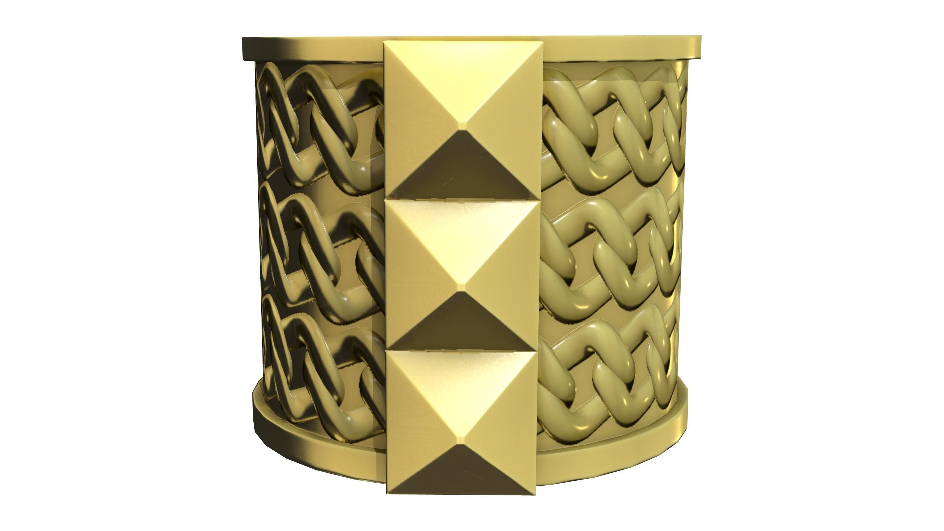 Gold Bracelet Low-poly 3D model_2