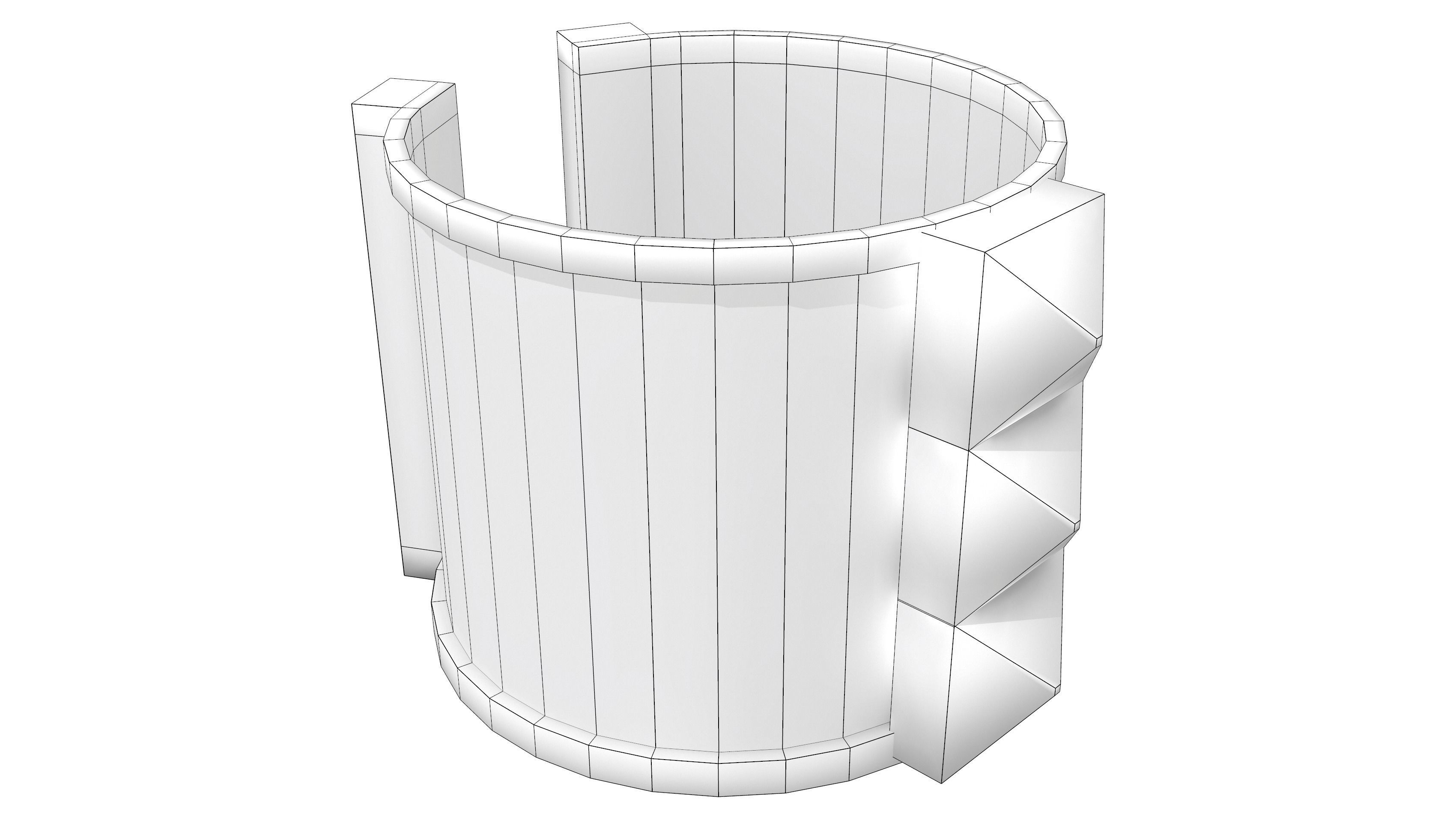 Gold Bracelet Low-poly 3D model_6