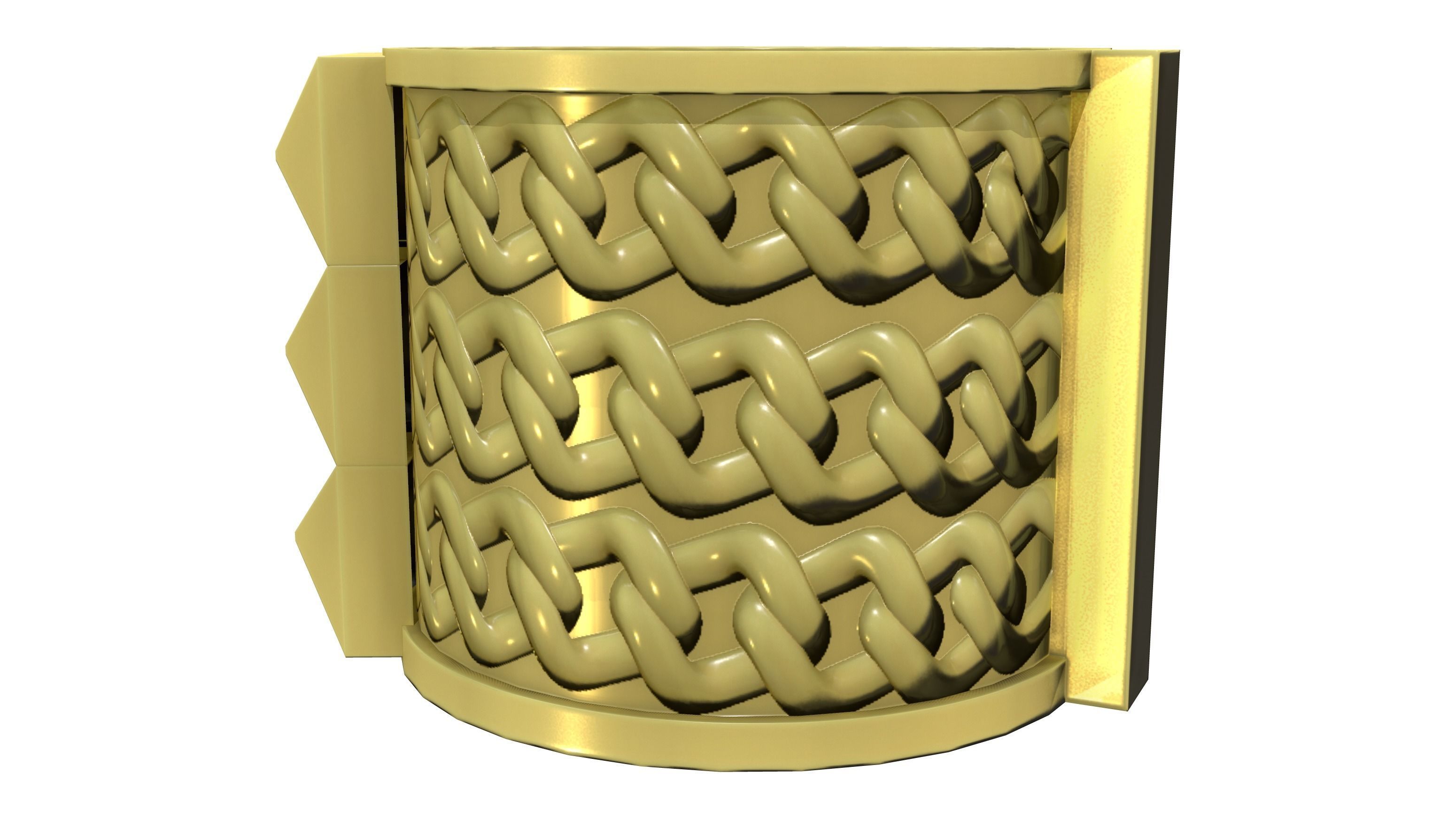 Gold Bracelet Low-poly 3D model_3