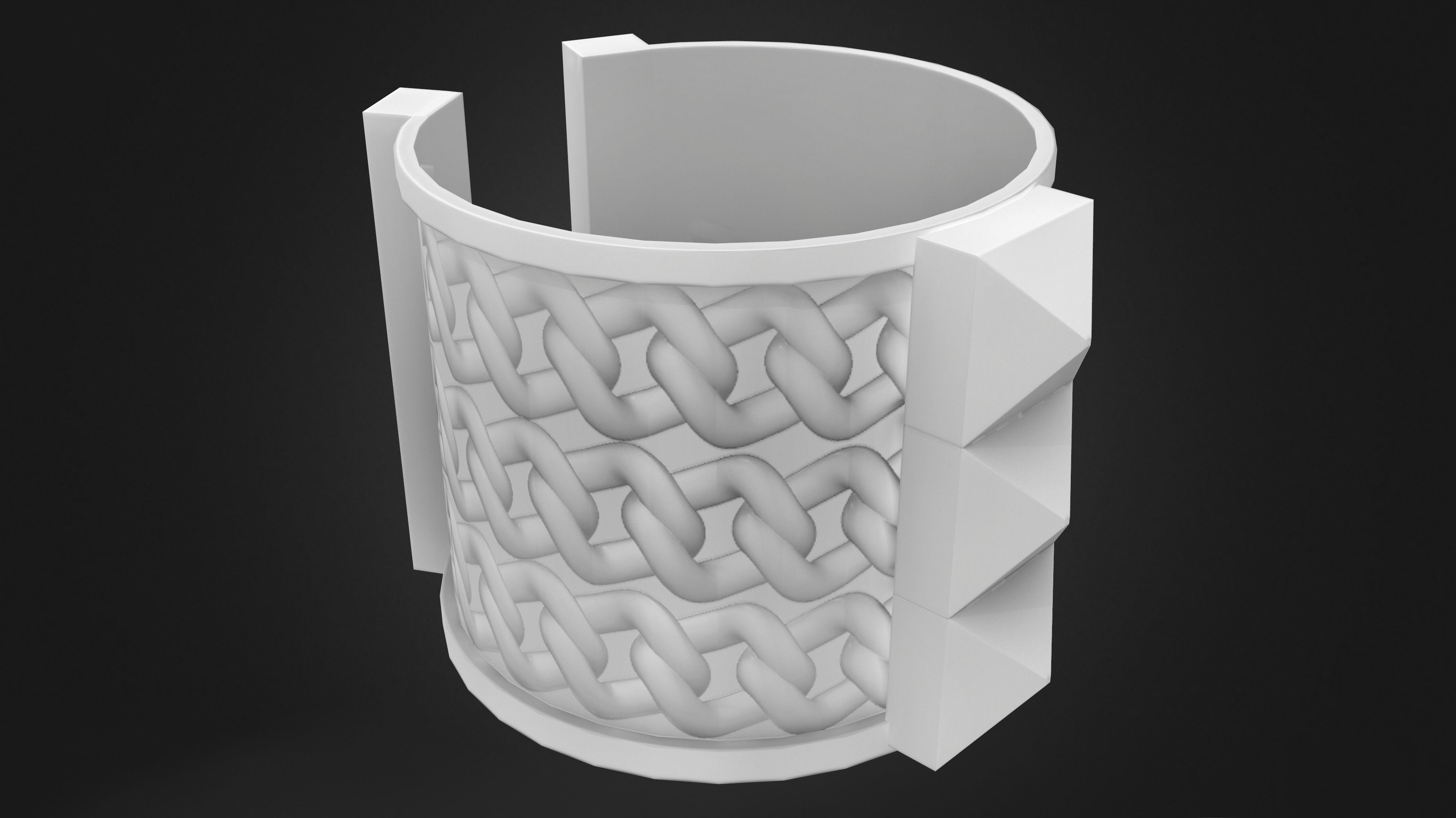 Gold Bracelet Low-poly 3D model_8