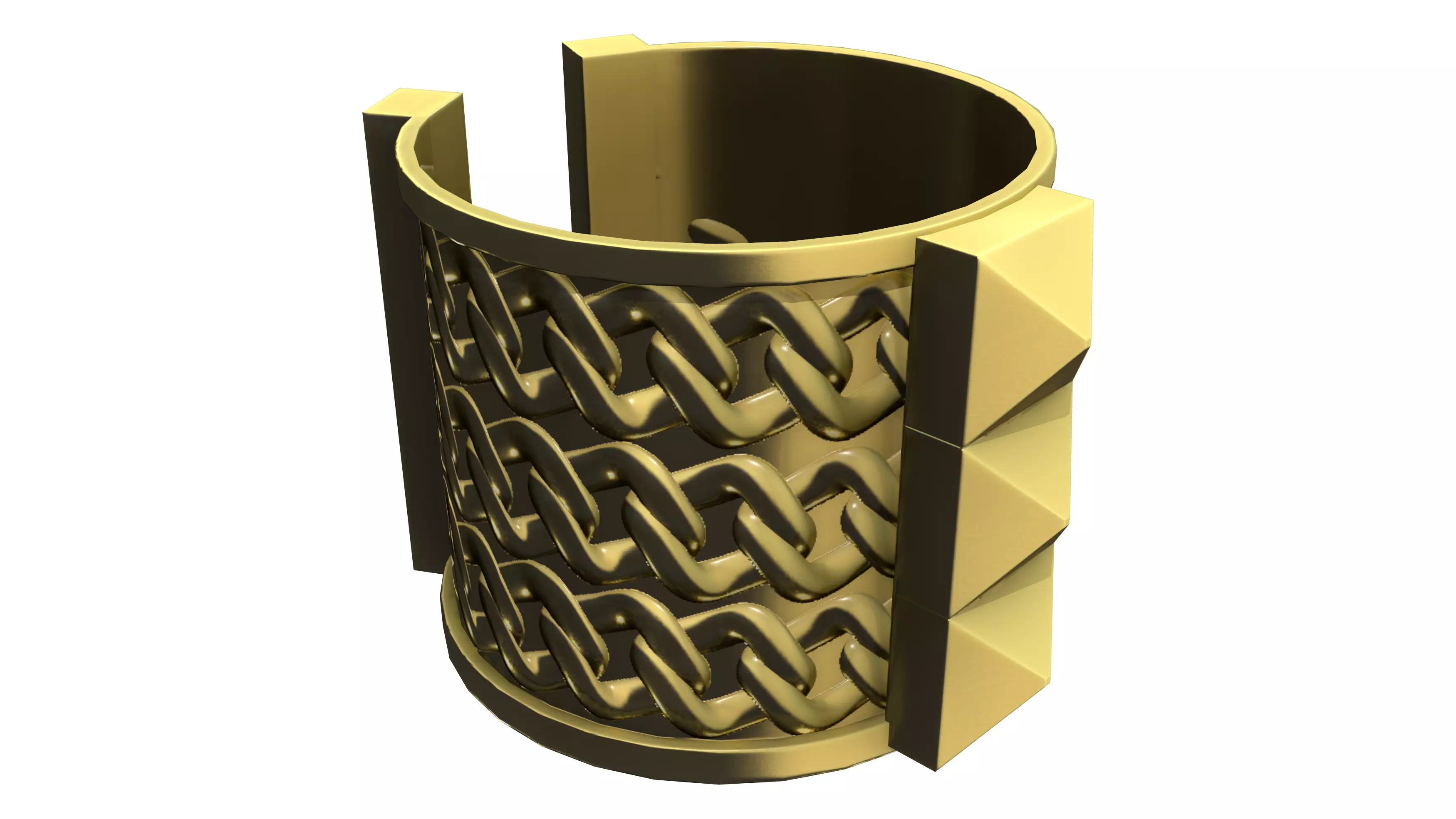Gold Bracelet Low-poly 3D model_0