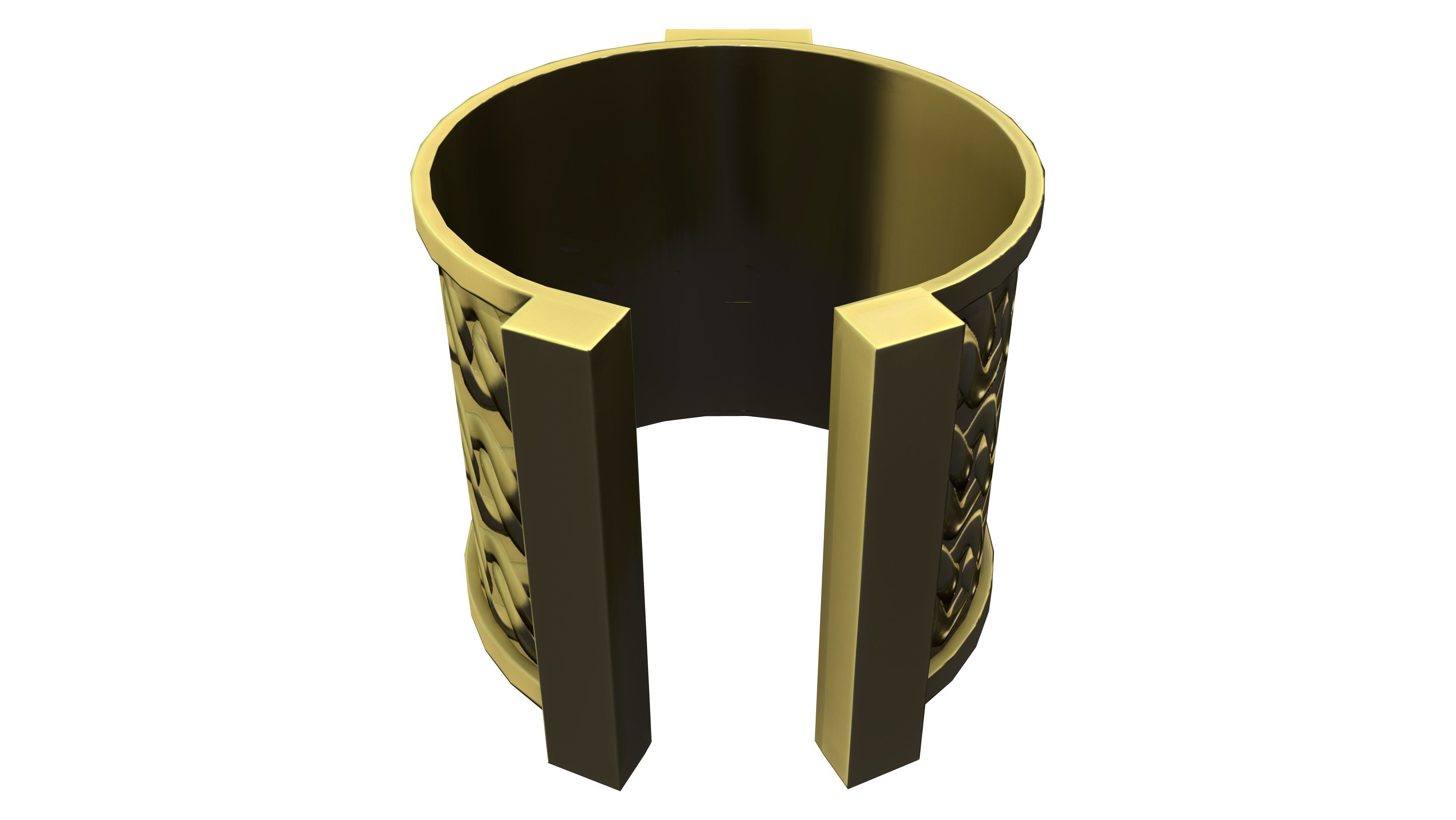 Gold Bracelet Low-poly 3D model_4