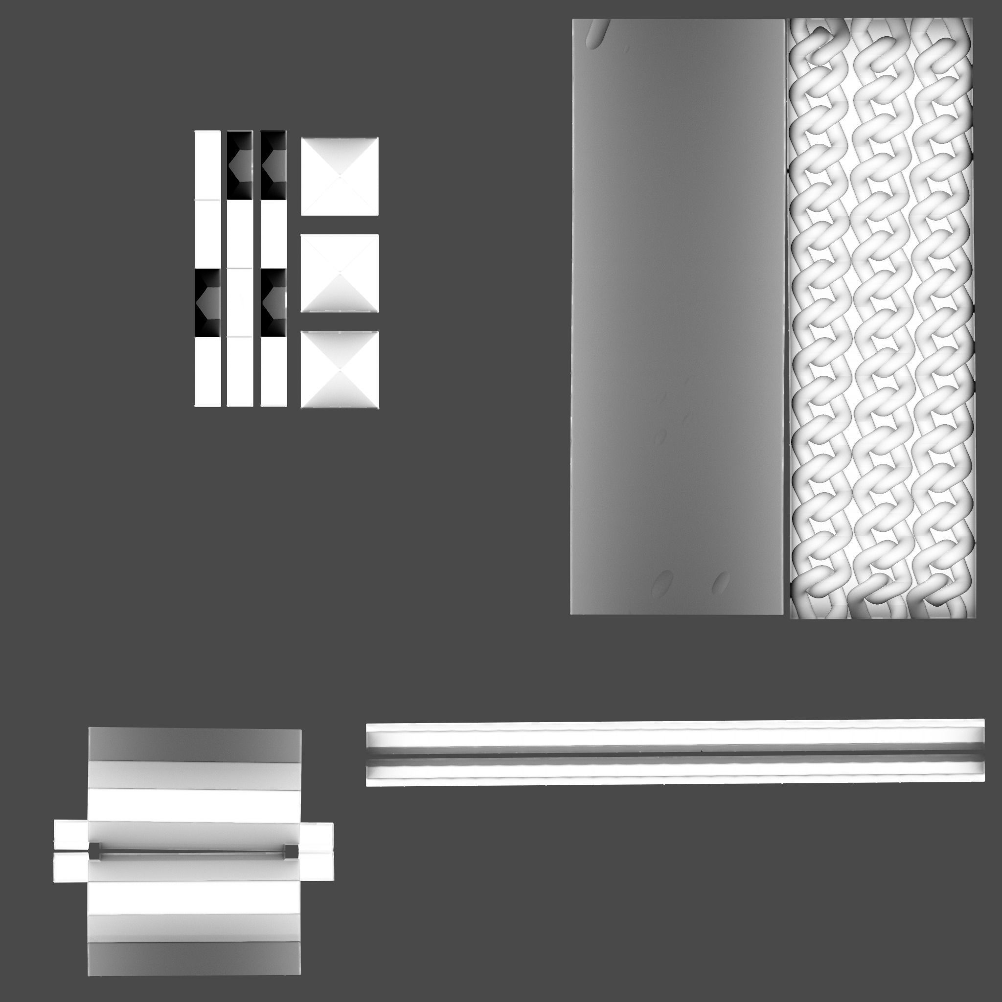 Gold Bracelet Low-poly 3D model_12