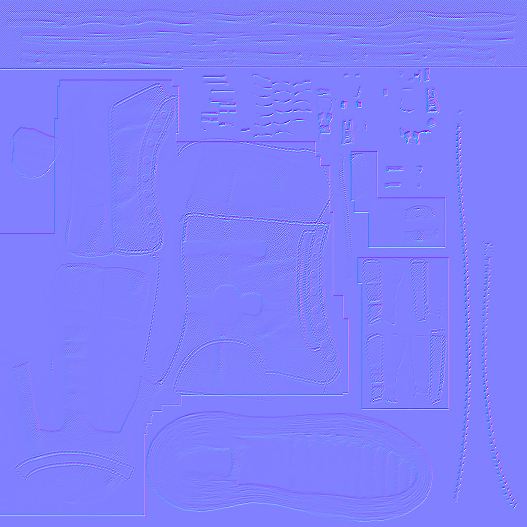 Mid Calf Combat Boots Low-poly 3D model_12