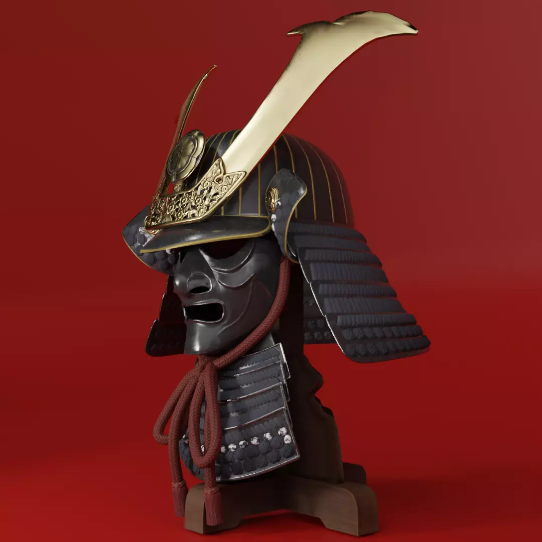3D model Samurai helmet Kabuto Model VR / AR / low-poly | CGTrader, image size:1080x1080