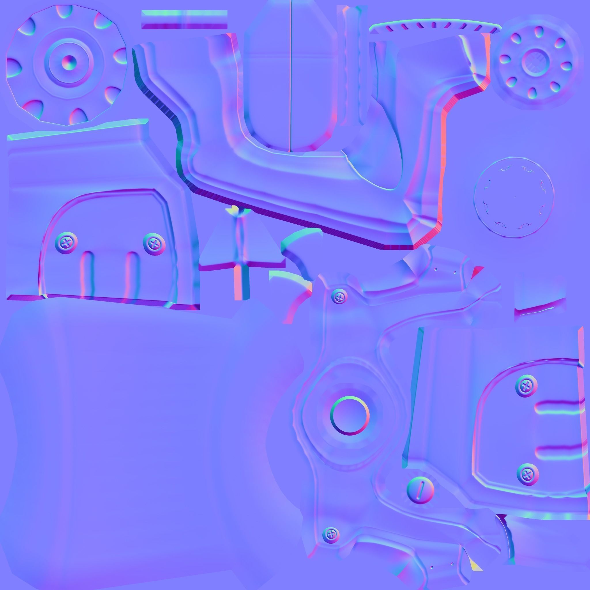 Water Gun Cartoon Soaker VR AR Low Poly Low-poly 3D model_14