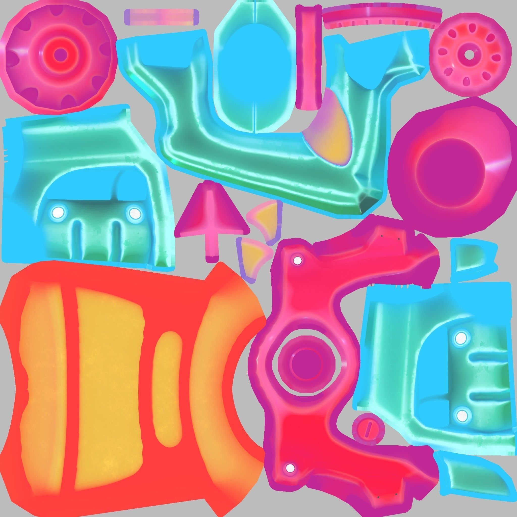 Water Gun Cartoon Soaker VR AR Low Poly Low-poly 3D model_11