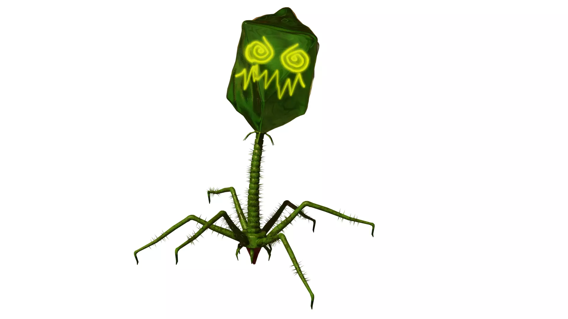 microbe 3 - bacteriophage Low-poly 3D model_0