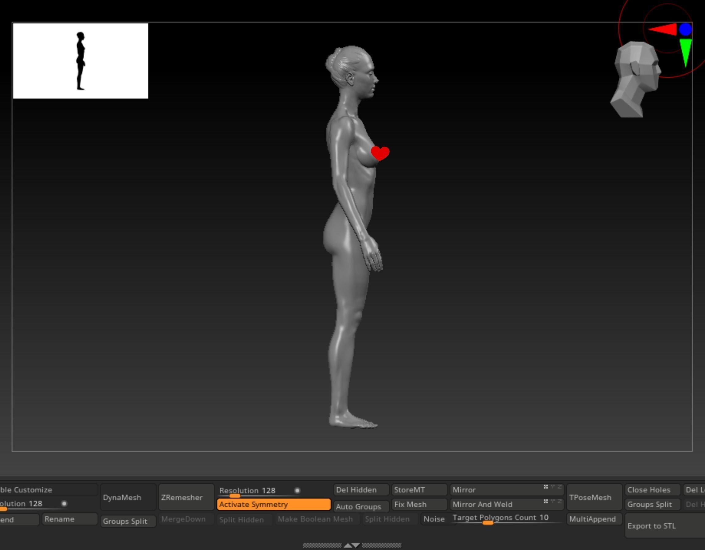 Highly detailed nude woman base pose for 3D printing 3D print model_8