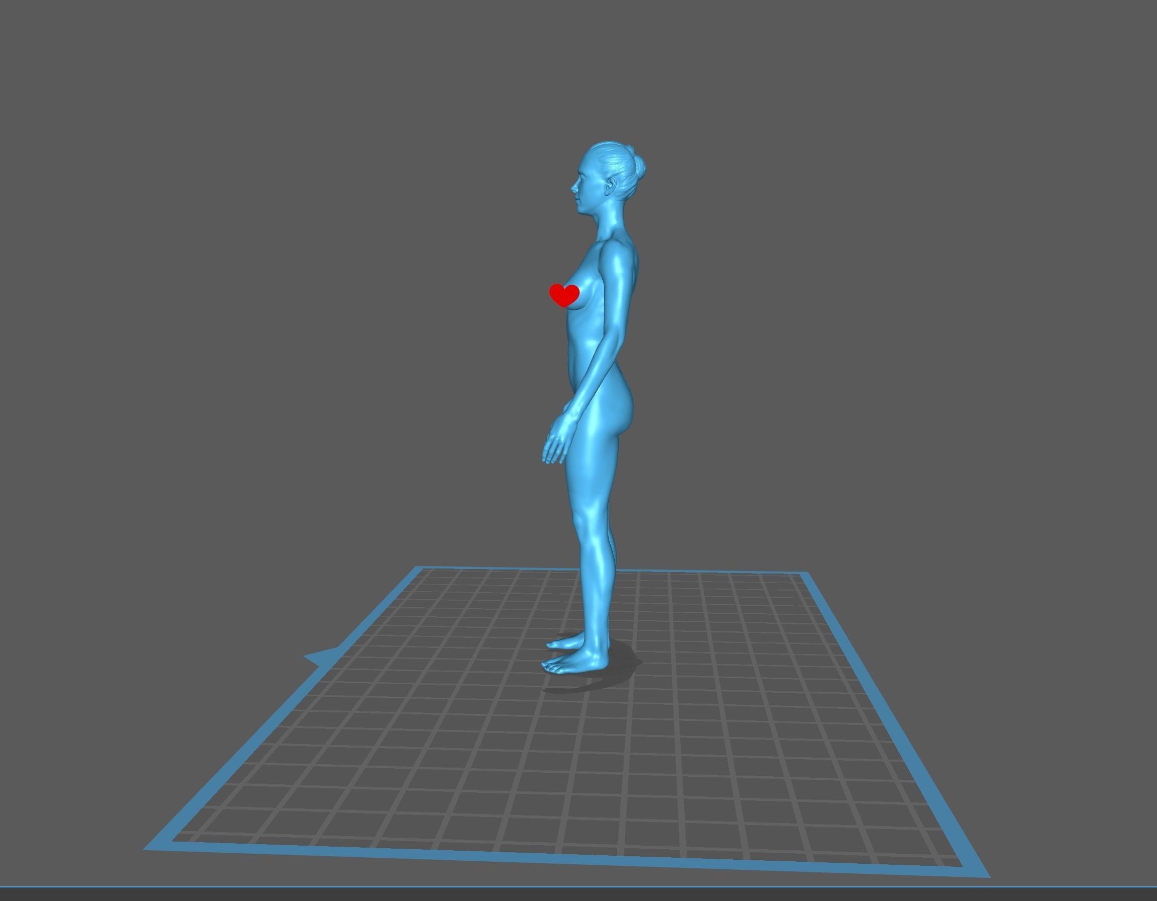 Highly detailed nude woman base pose for 3D printing 3D print model_7