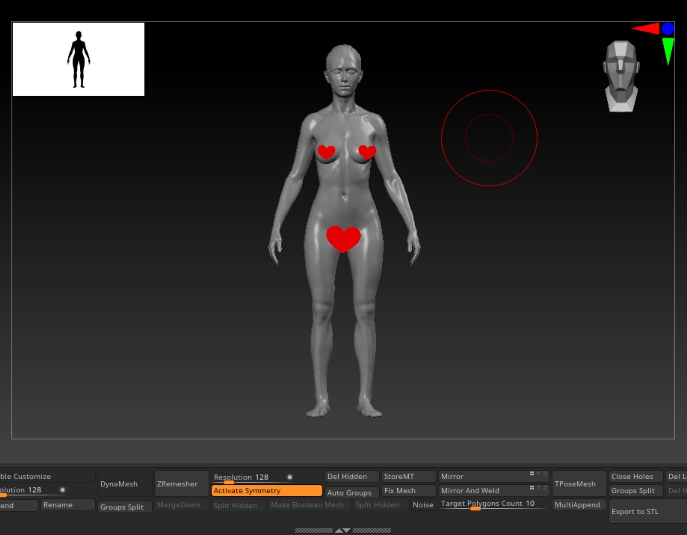 Highly detailed nude woman base pose for 3D printing 3D print model_1