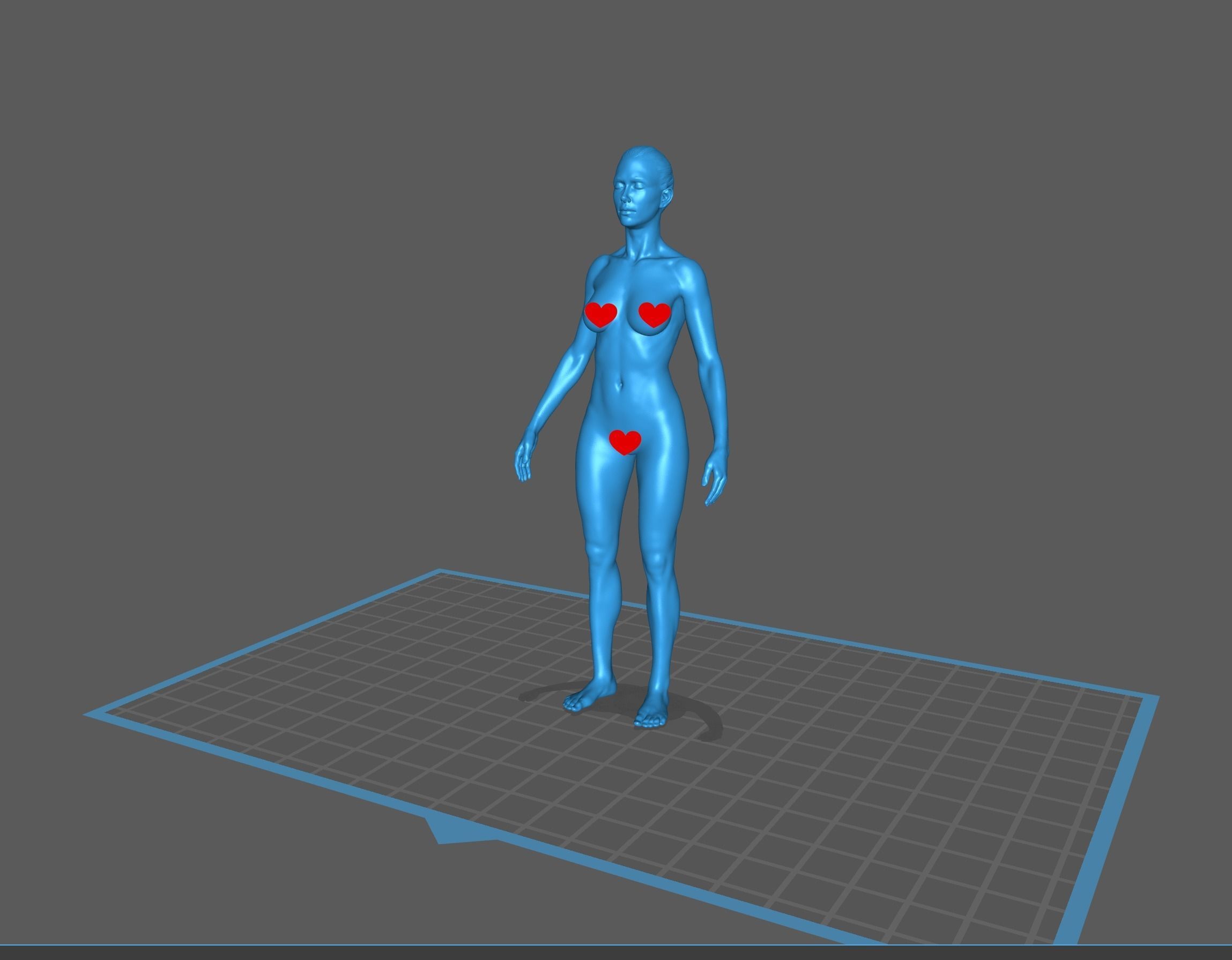 Highly detailed nude woman base pose for 3D printing 3D print model_3