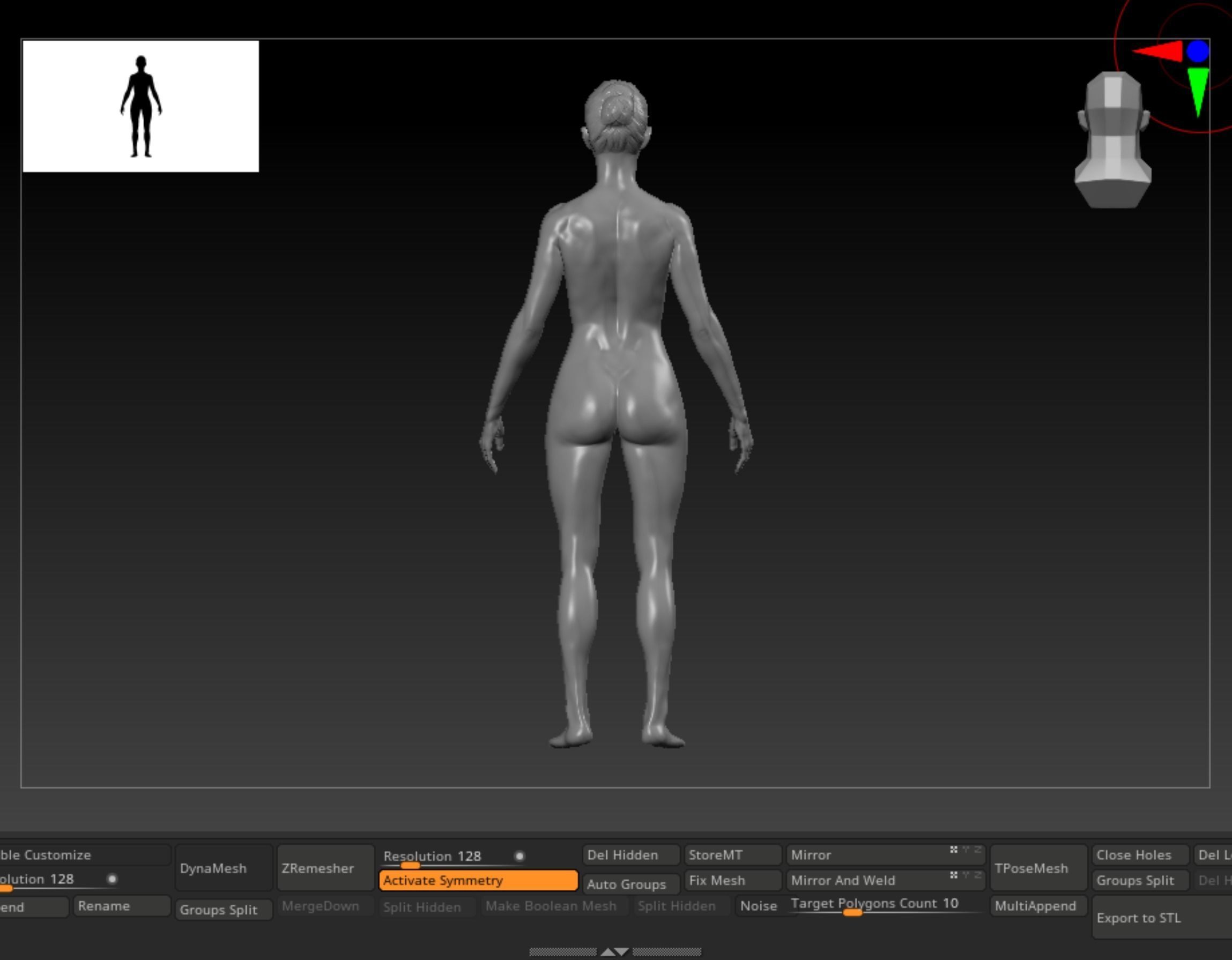 Highly detailed nude woman base pose for 3D printing 3D print model_4