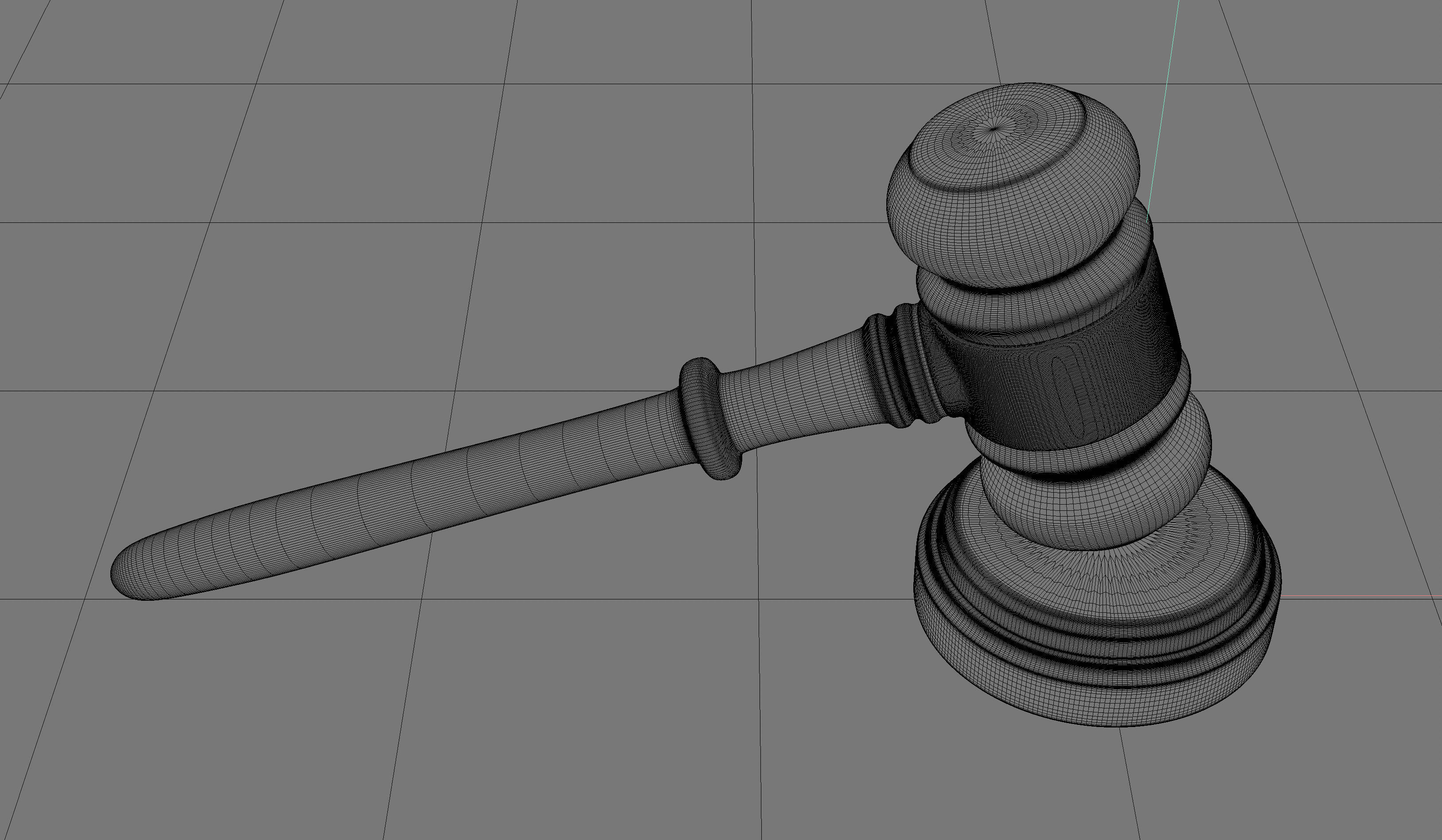 Justice Gavel Hammer 3D model_4