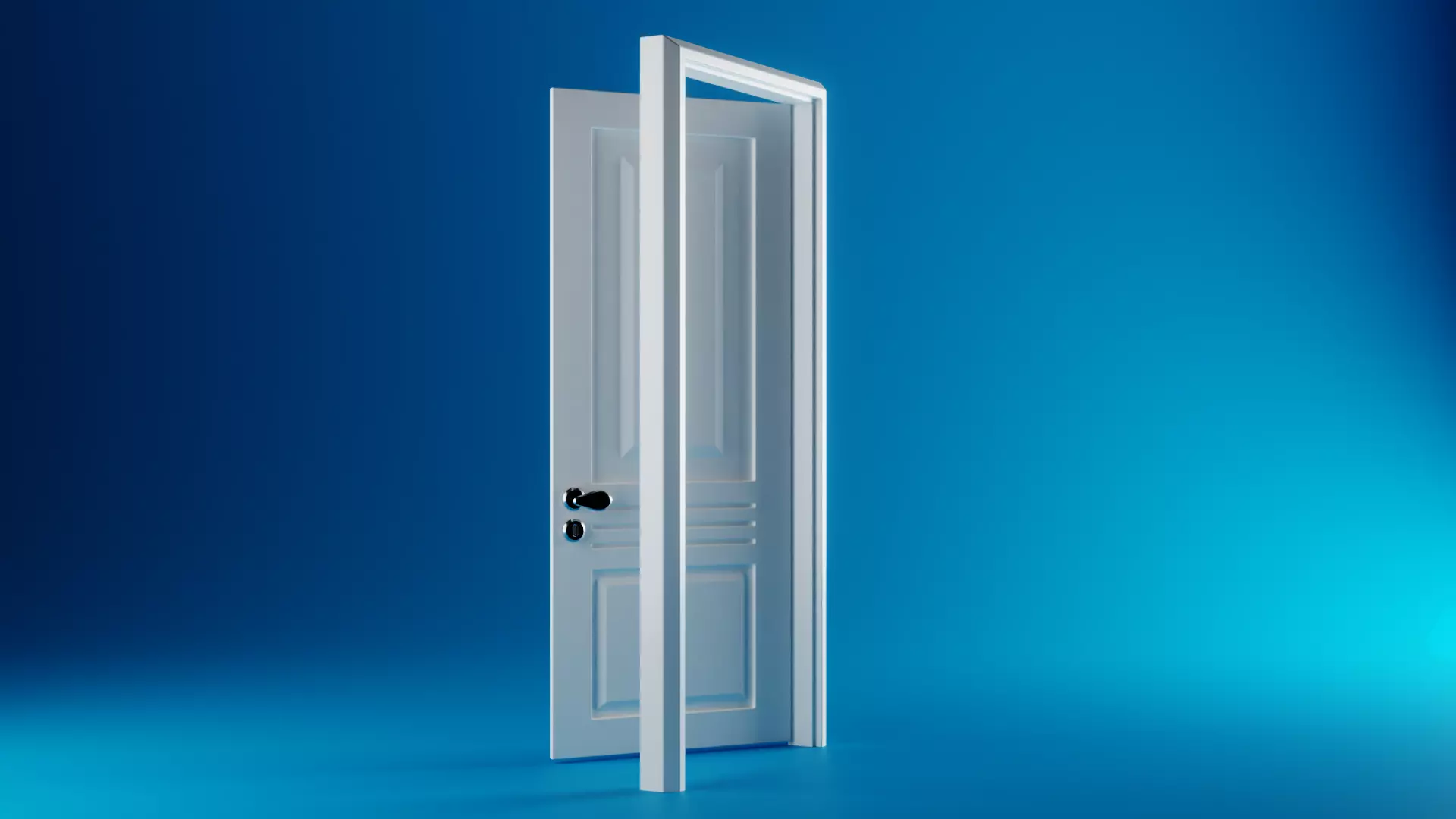 Interior Door with Frame and Handle - Low Poly Game Ready Low-poly 3D model_0