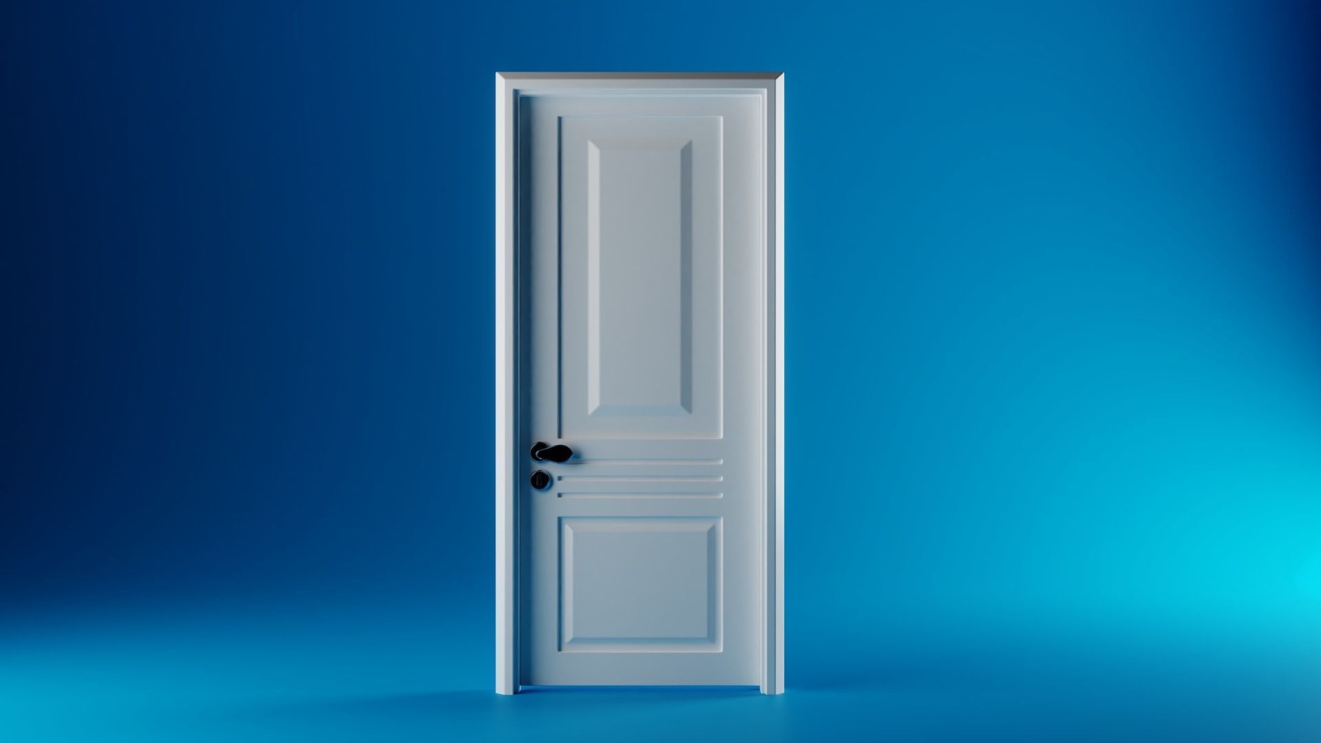 Interior Door with Frame and Handle - Low Poly Game Ready Low-poly 3D model_1