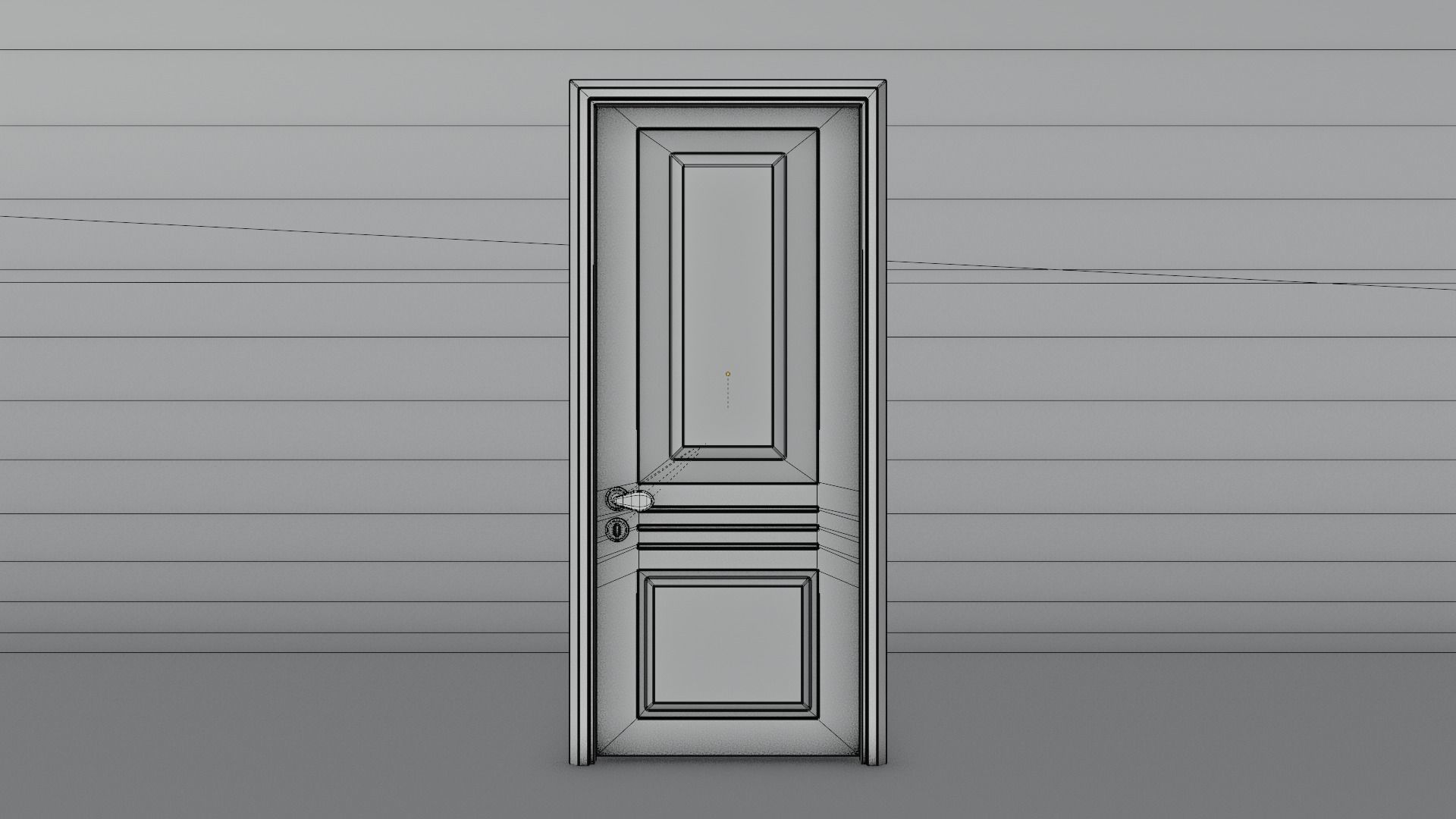 Interior Door with Frame and Handle - Low Poly Game Ready Low-poly 3D model_5