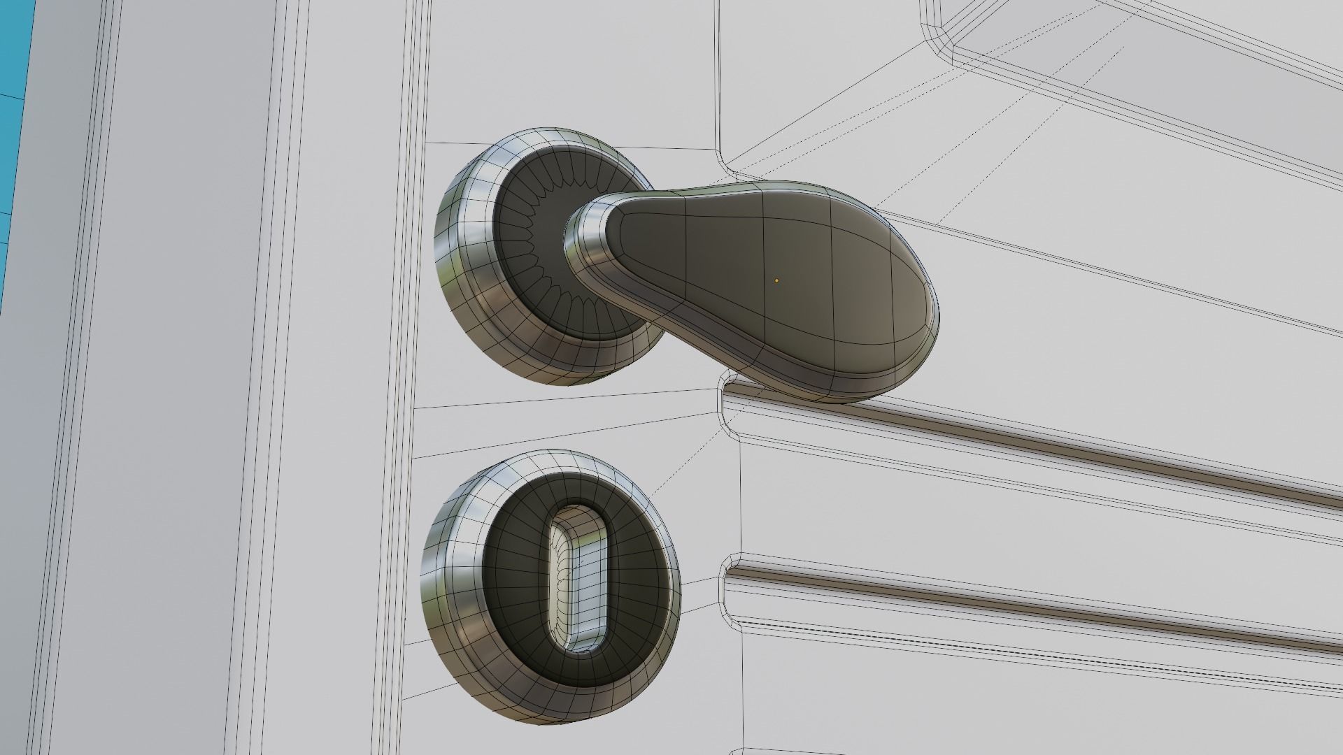 Interior Door with Frame and Handle - Low Poly Game Ready Low-poly 3D model_7