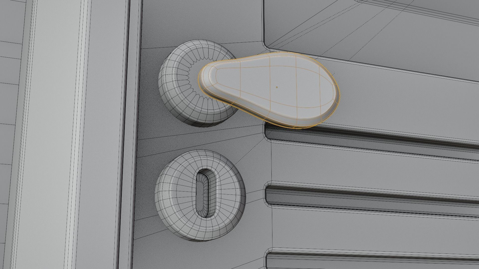 Interior Door with Frame and Handle - Low Poly Game Ready Low-poly 3D model_4