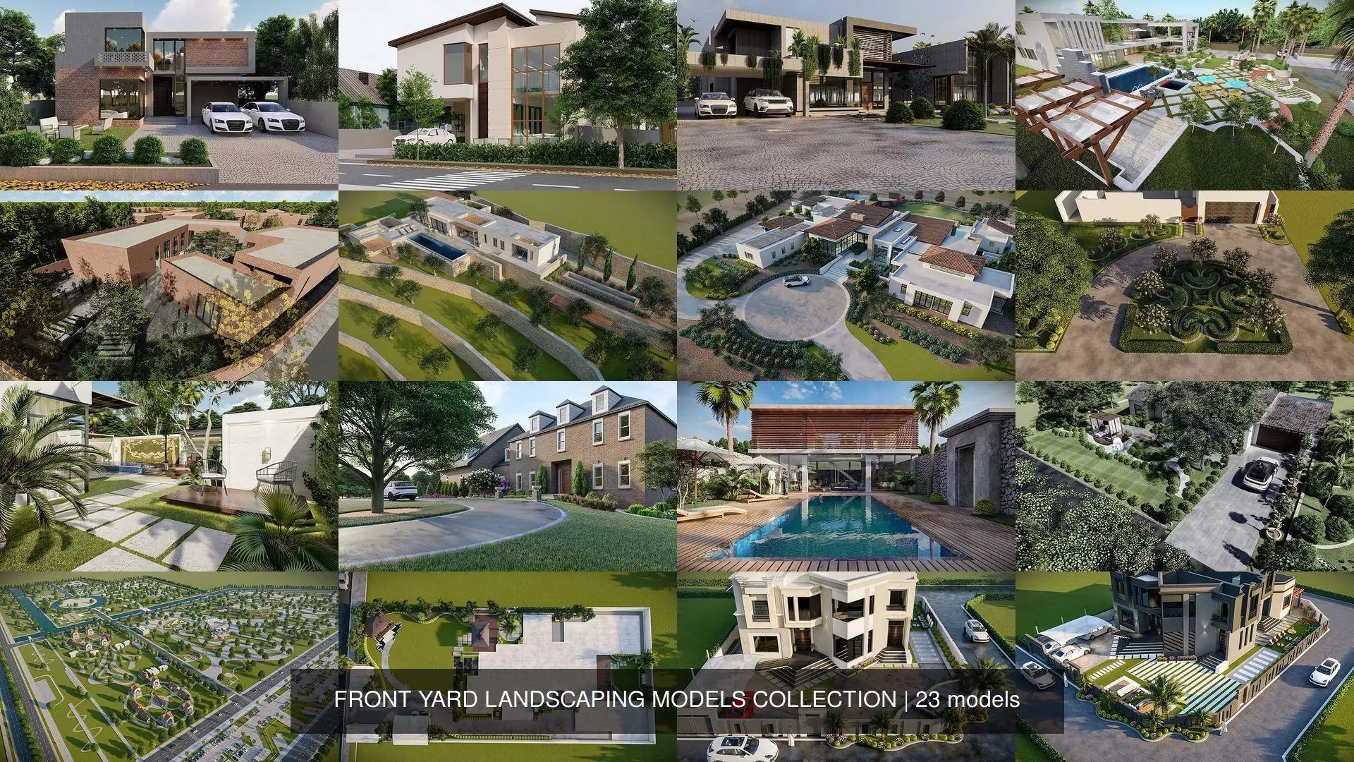 FRONT YARD LANDSCAPING MODELS COLLECTION _0