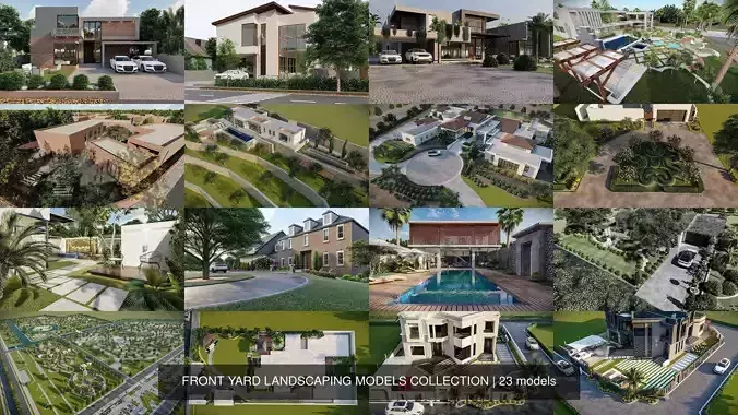 FRONT YARD LANDSCAPING MODELS COLLECTION 