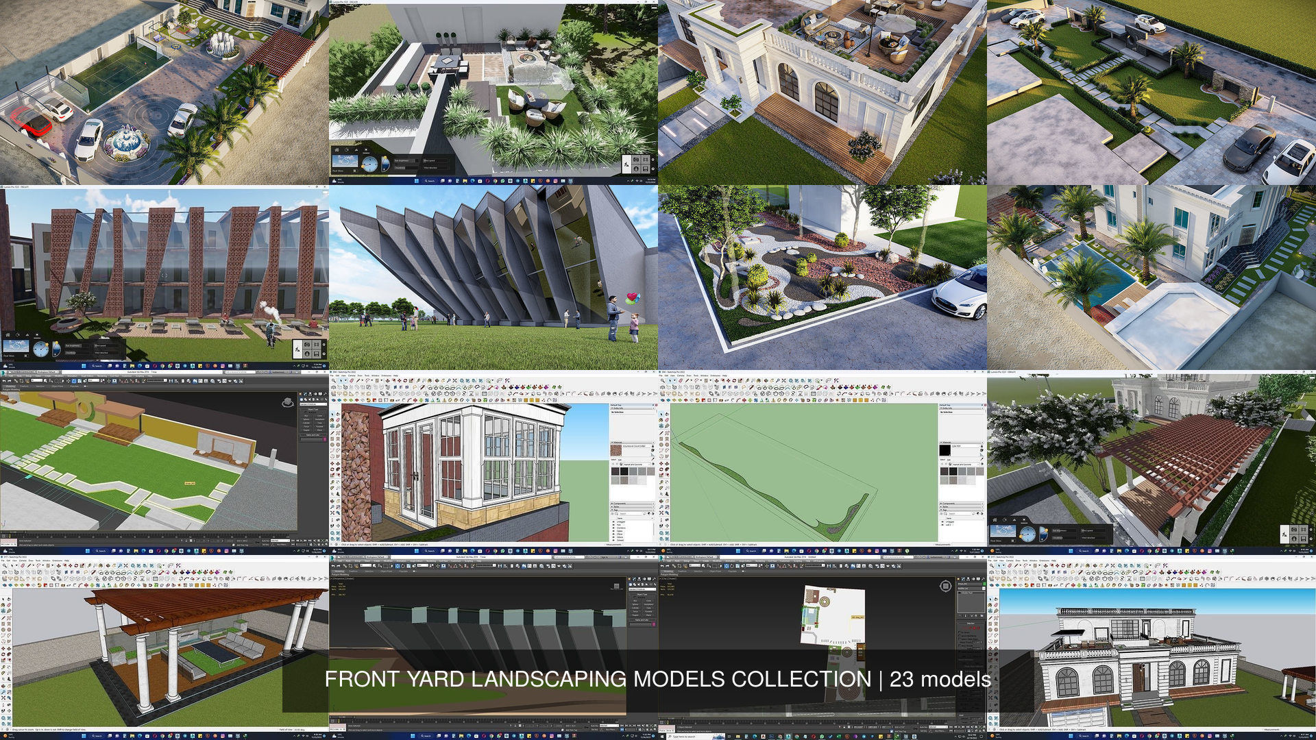 FRONT YARD LANDSCAPING MODELS COLLECTION _3