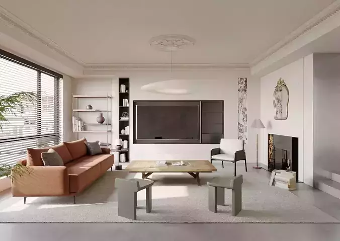 FREE- Living room scene 3D model