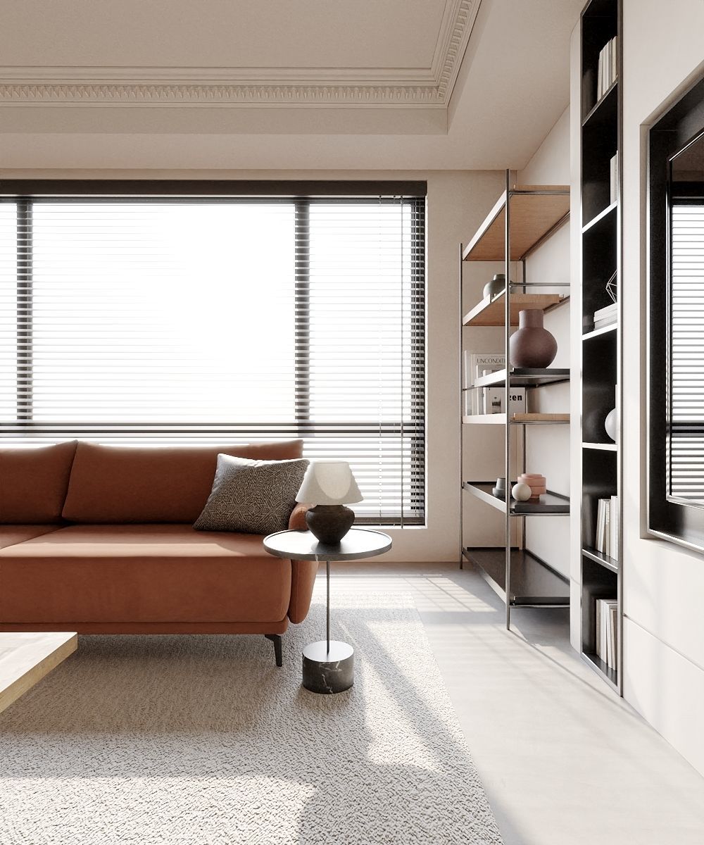 FREE- Living room scene 3D model Free low-poly 3D model_2