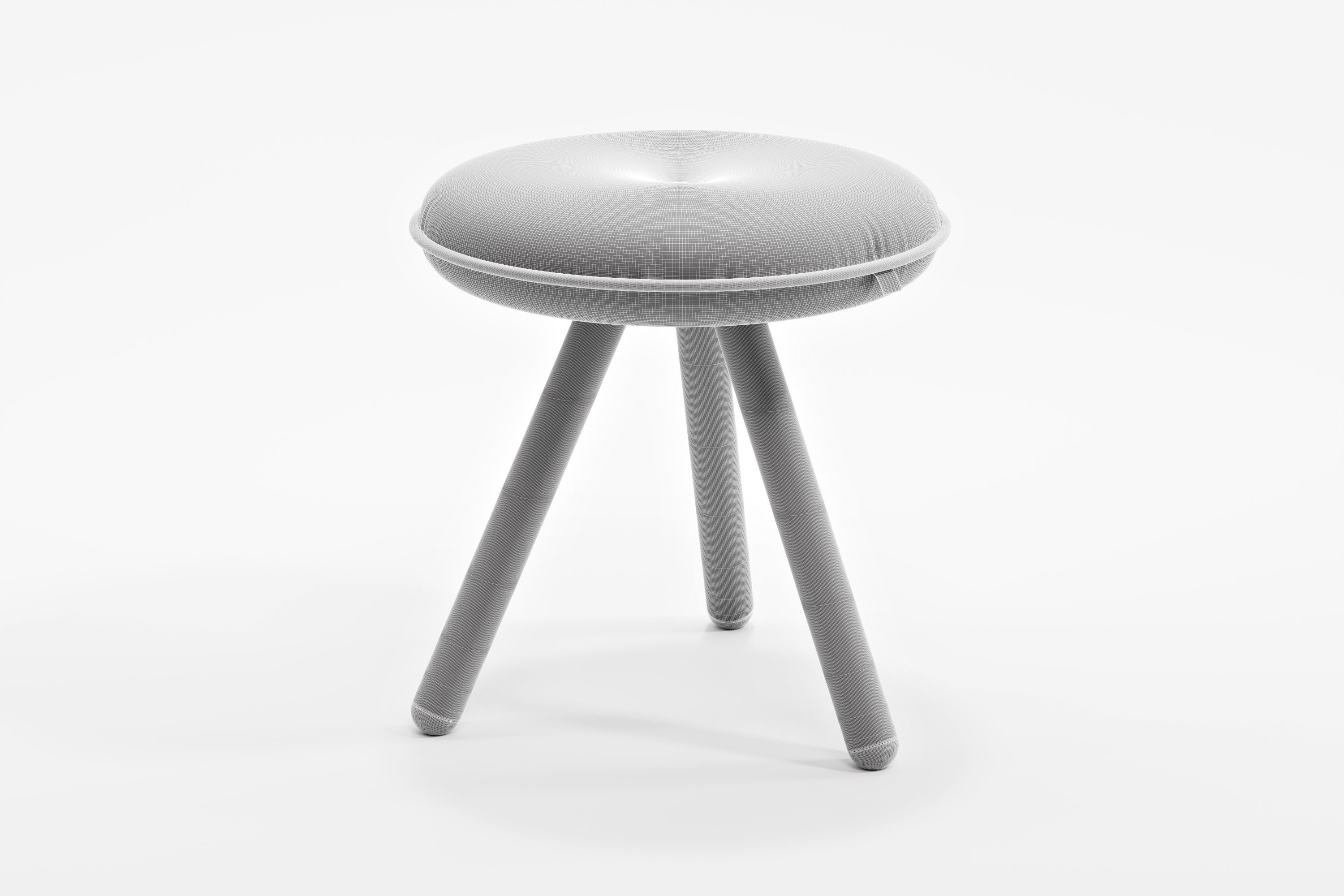 Stool Upholstered - NET WORK PLACE Organic by Koenig Neurath 3D model_4