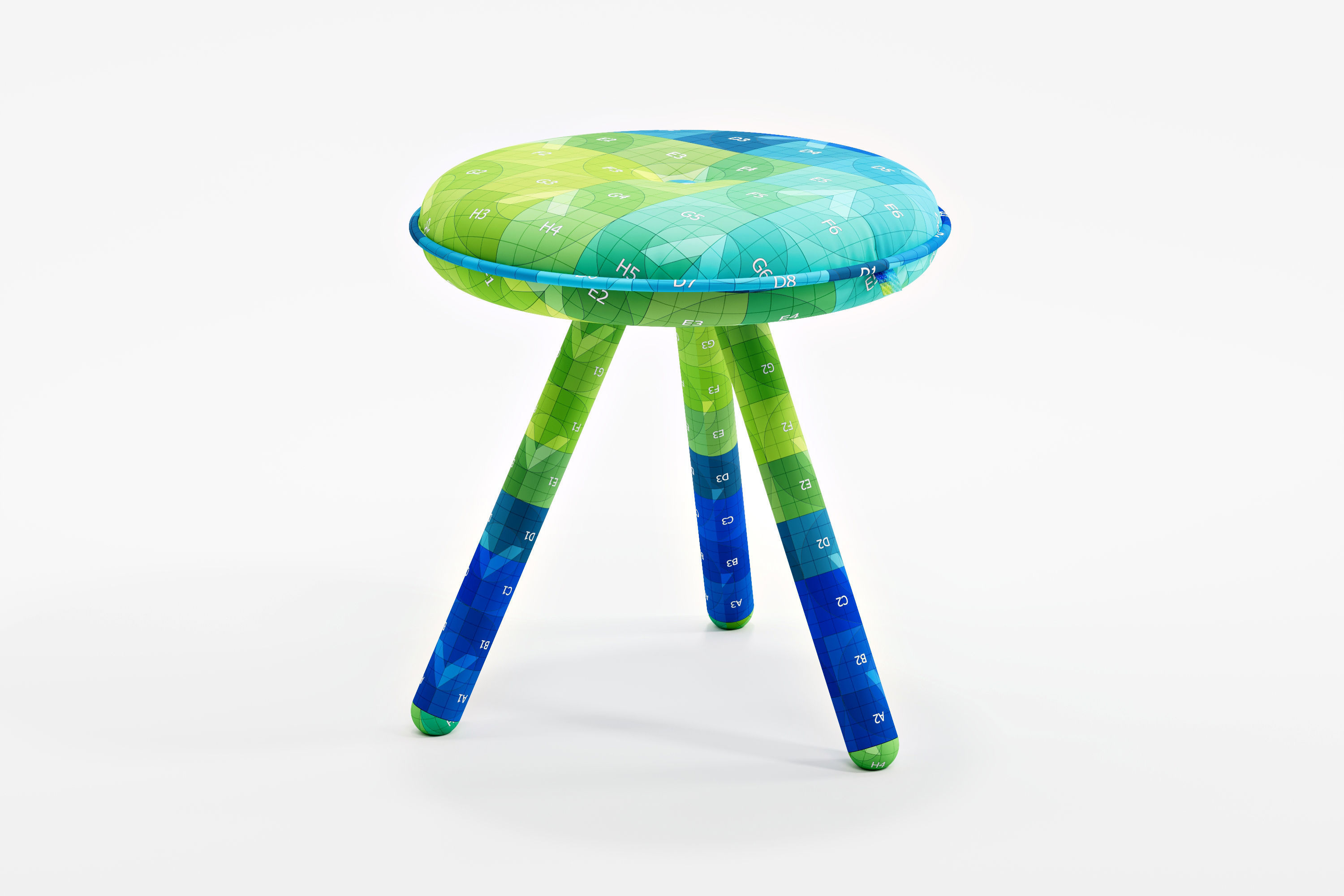 Stool Upholstered - NET WORK PLACE Organic by Koenig Neurath 3D model_6