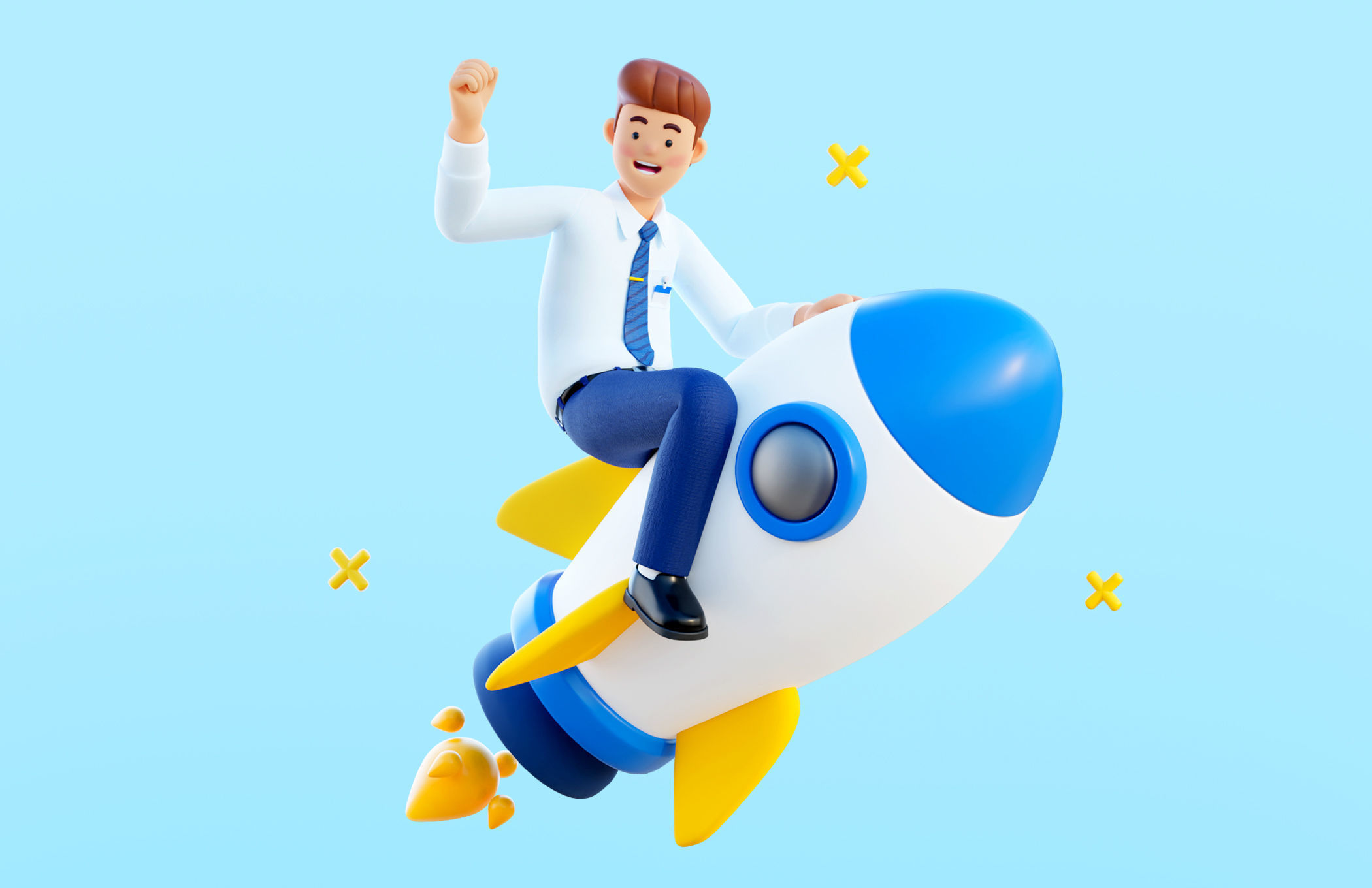 Simple Characters Office Team - Business Woman - Businessman 3D model_9