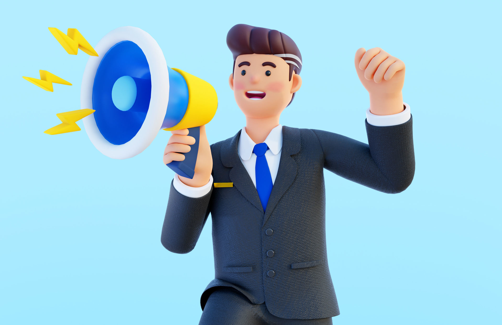 Simple Characters Office Team - Business Woman - Businessman 3D model_6