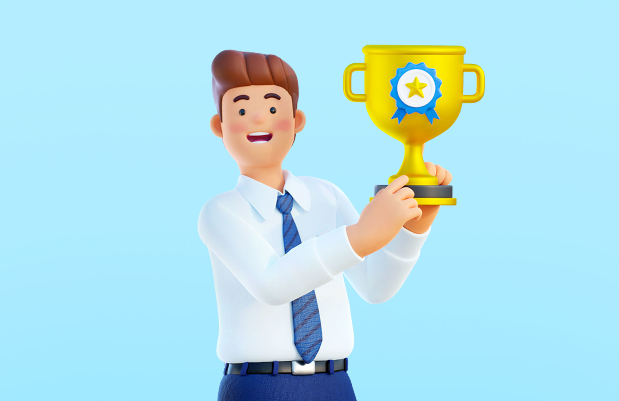 Simple Characters Office Team - Business Woman - Businessman 3D model_8