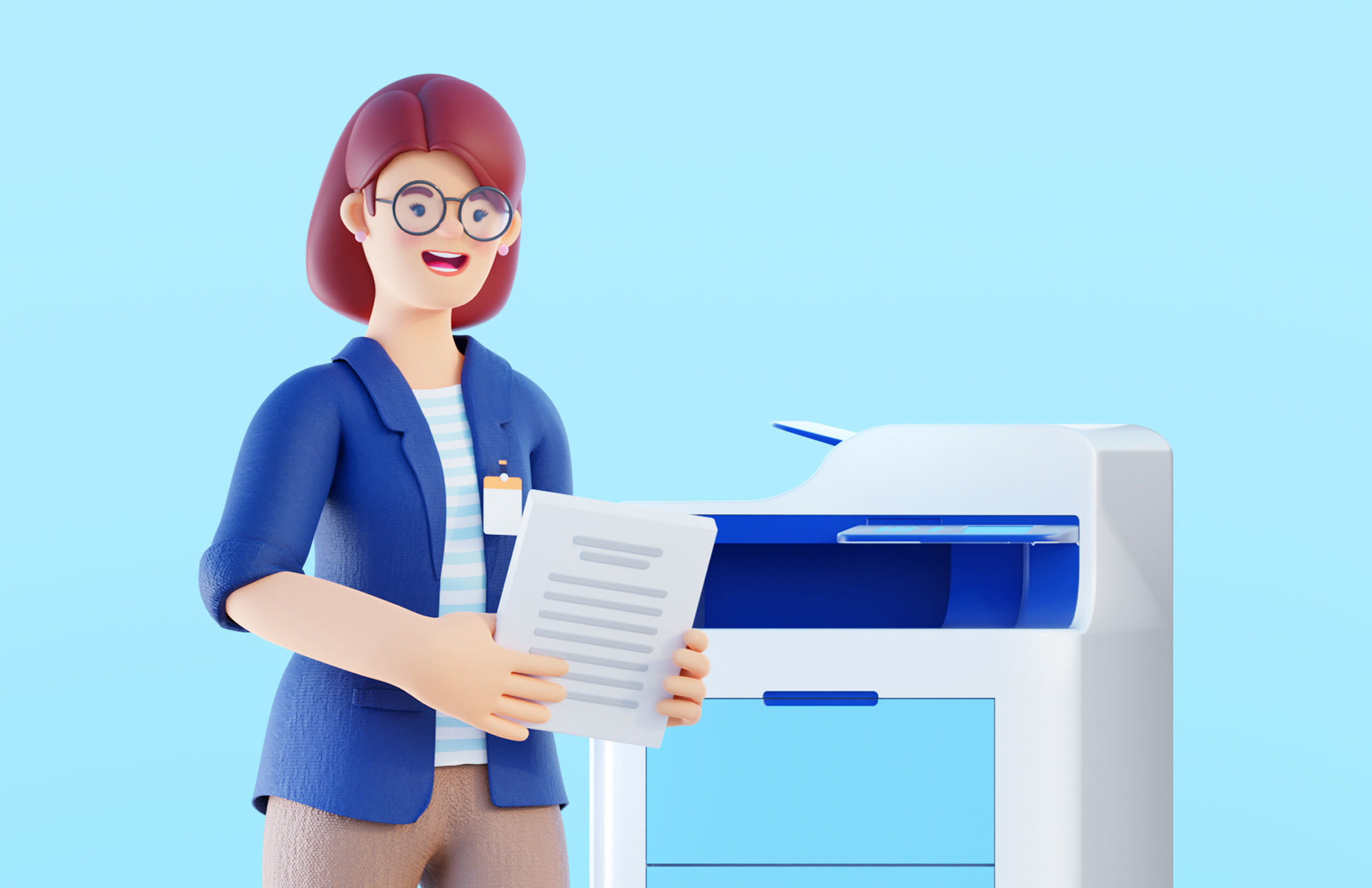 Simple Characters Office Team - Business Woman - Businessman 3D model_11