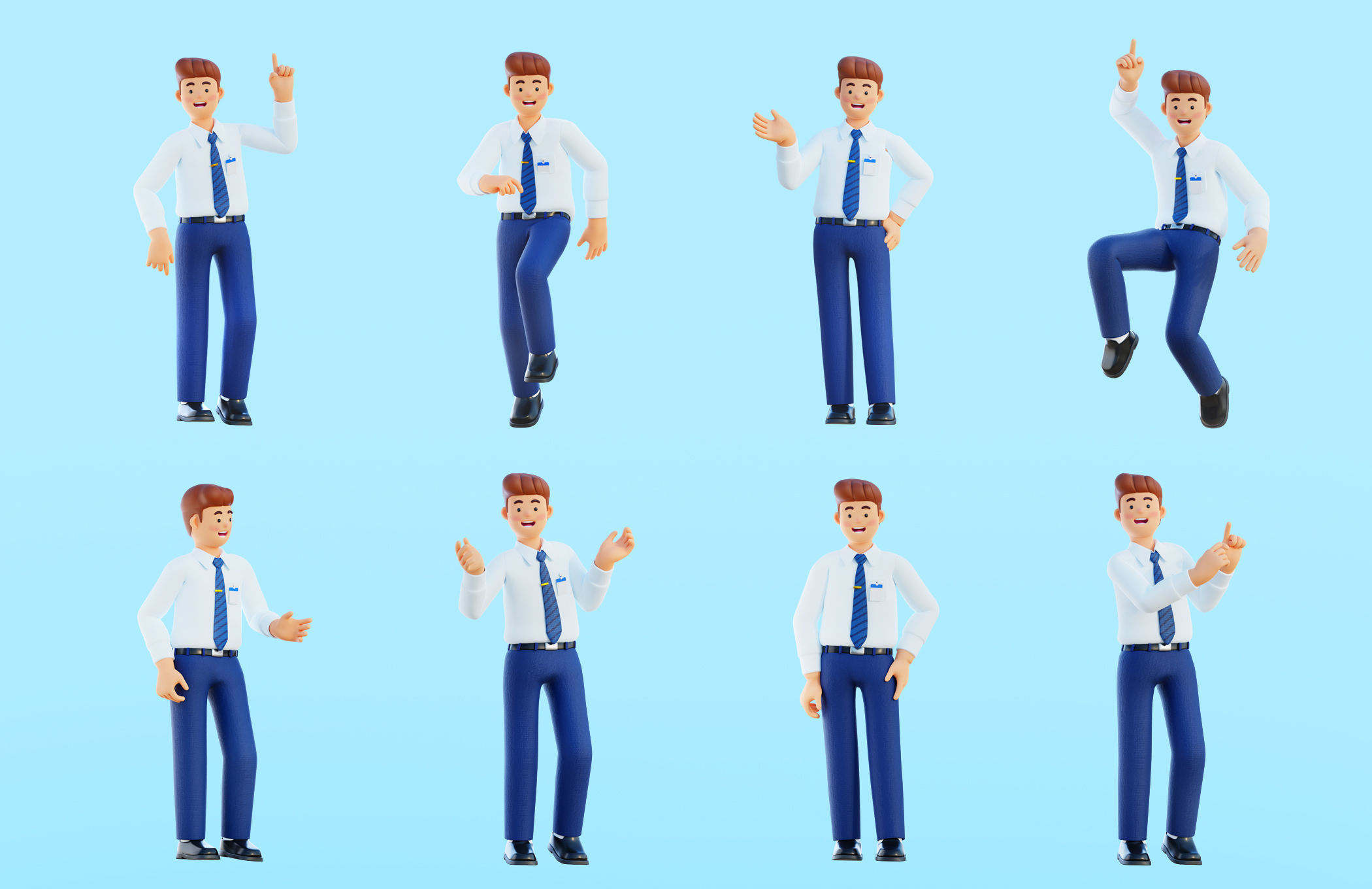 Simple Characters Office Team - Business Woman - Businessman 3D model_7