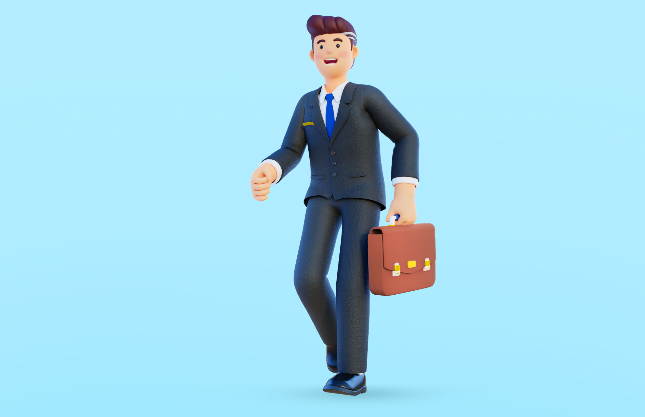 Simple Characters Office Team - Business Woman - Businessman 3D model_5