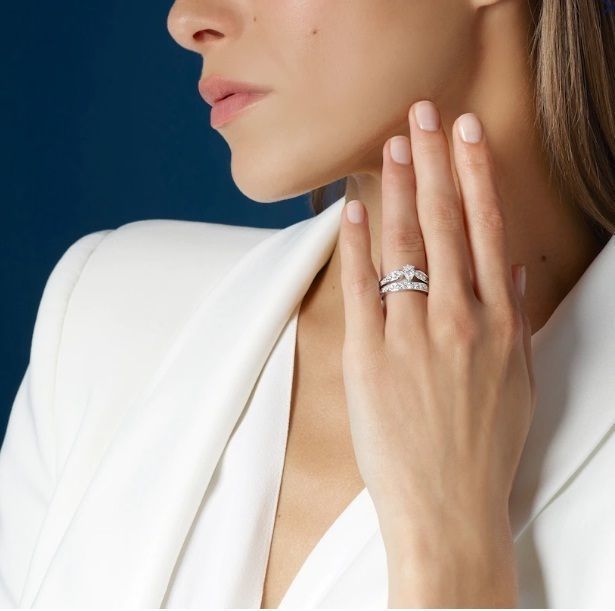 YD297 person diamond engagement ring 3D print model_3