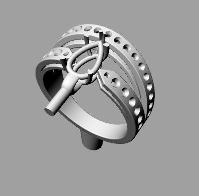 YD297 person diamond engagement ring 3D print model_15