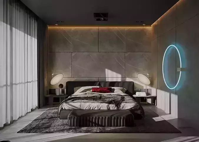 Bedroom interior scene 3D model