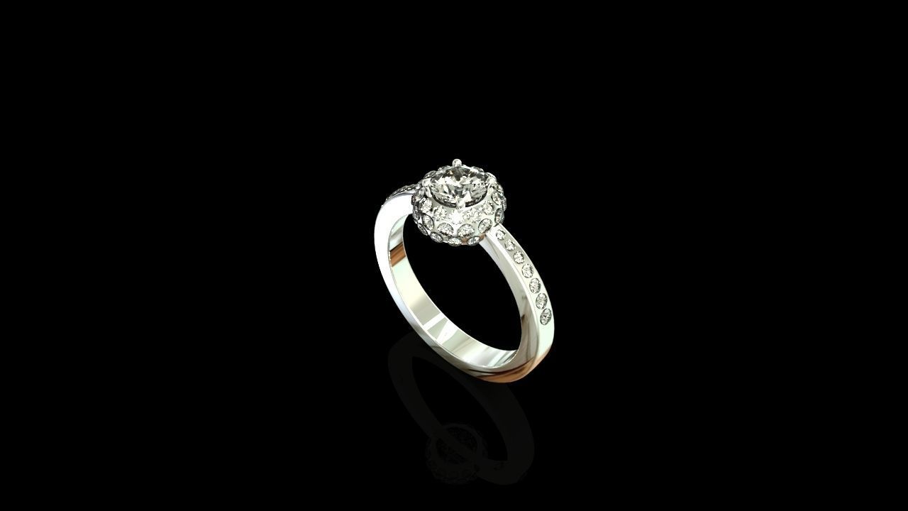 YD298 diamond ring 3D print model_1