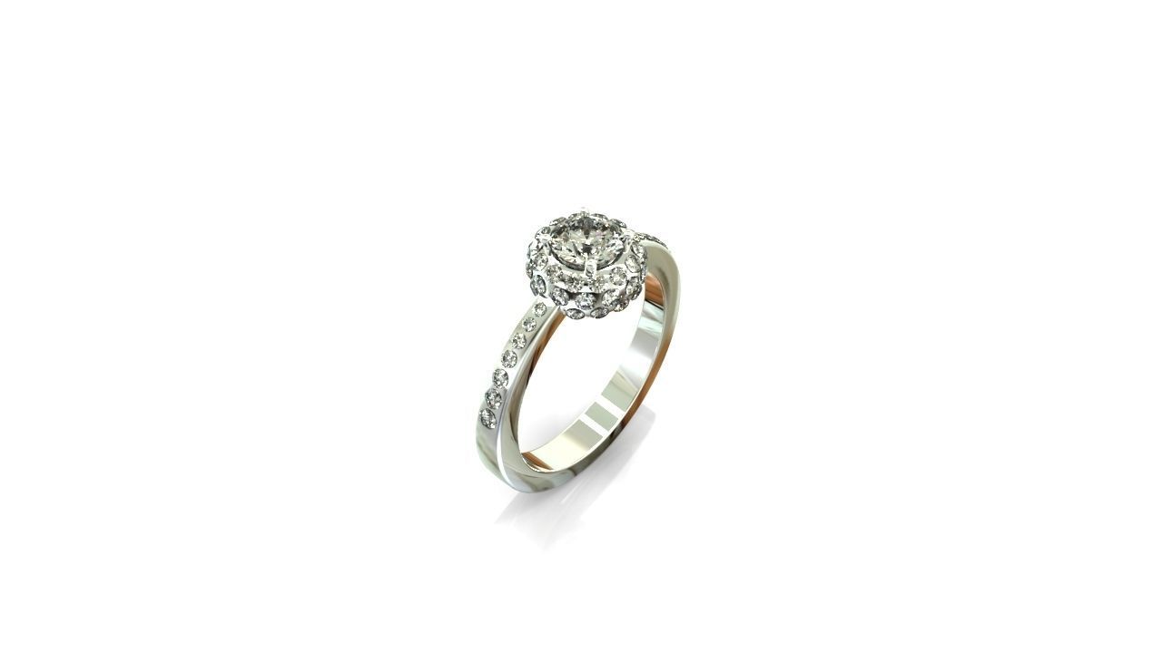 YD298 diamond ring 3D print model_2